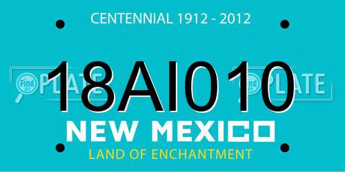18AI010 New Mexico License Plate