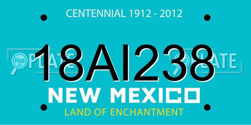 18AI238 New Mexico License Plate