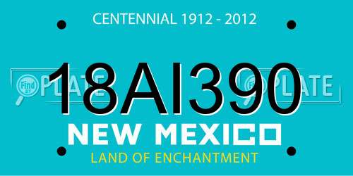 18AI390 New Mexico License Plate