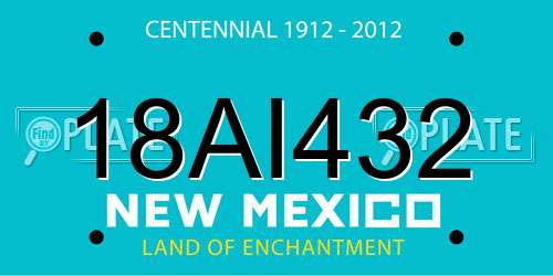 18AI432 New Mexico License Plate