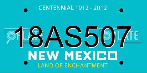 18AS507 New Mexico License Plate