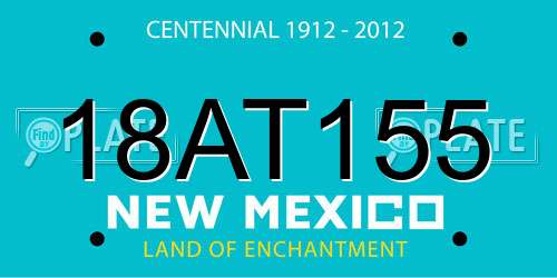 18AT155 New Mexico License Plate