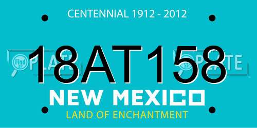 18AT158 New Mexico License Plate