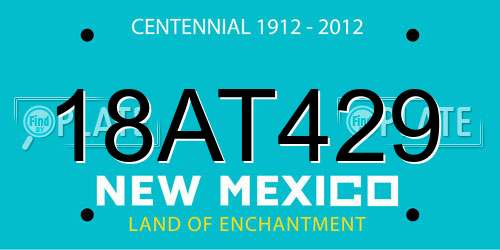 18AT429 New Mexico License Plate