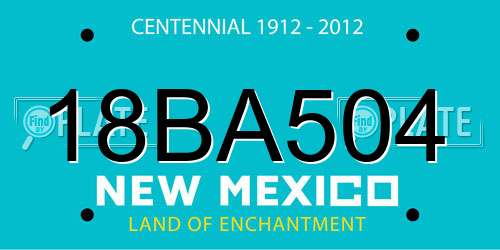 18BA504 New Mexico License Plate