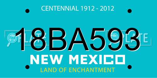 18BA593 New Mexico License Plate
