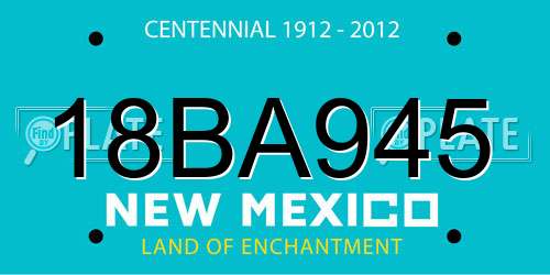 18BA945 New Mexico License Plate