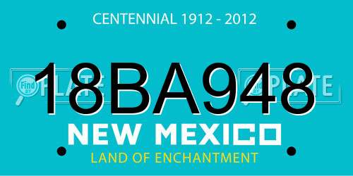 18BA948 New Mexico License Plate