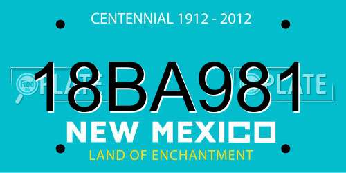 18BA981 New Mexico License Plate