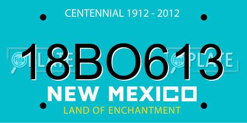 18BO613 New Mexico License Plate