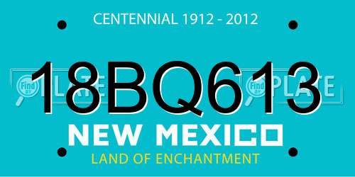 18BQ613 New Mexico License Plate