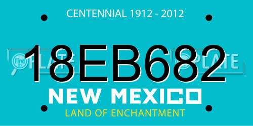 18EB682 New Mexico License Plate