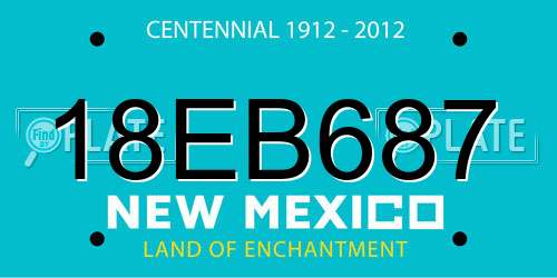 18EB687 New Mexico License Plate