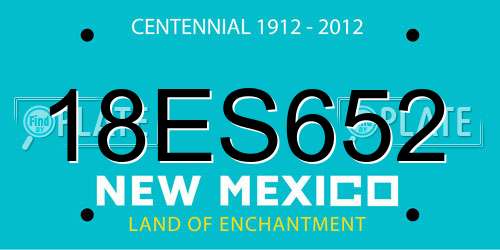 18ES652 New Mexico License Plate