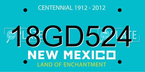 18GD524 New Mexico License Plate