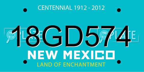 18GD574 New Mexico License Plate