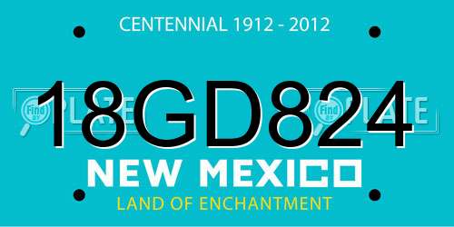 18GD824 New Mexico License Plate