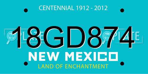 18GD874 New Mexico License Plate