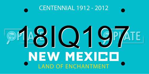18IQ197 New Mexico License Plate