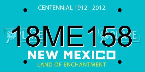 18ME158 New Mexico License Plate