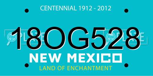 18OG528 New Mexico License Plate