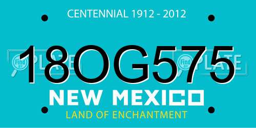 18OG575 New Mexico License Plate