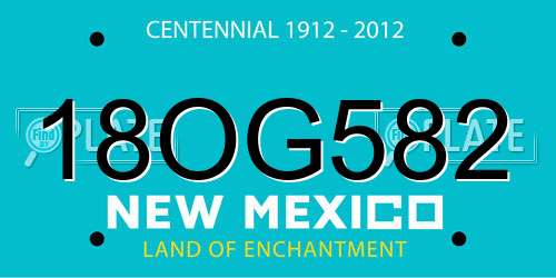 18OG582 New Mexico License Plate