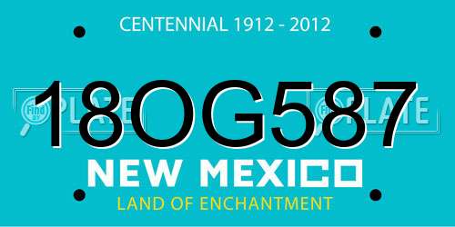 18OG587 New Mexico License Plate