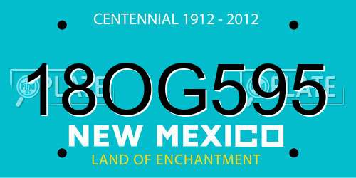 18OG595 New Mexico License Plate