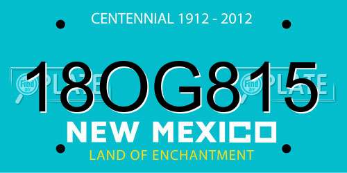 18OG815 New Mexico License Plate