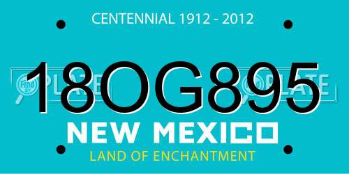 18OG895 New Mexico License Plate