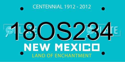 18OS234 New Mexico License Plate