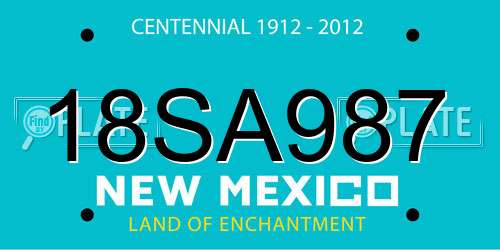 18SA987 New Mexico License Plate