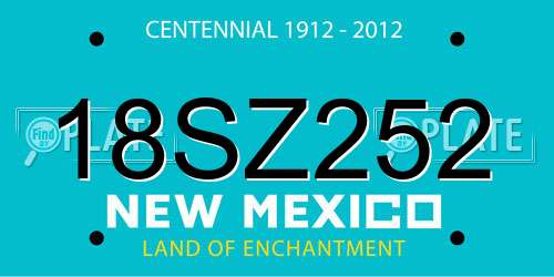 18SZ252 New Mexico License Plate