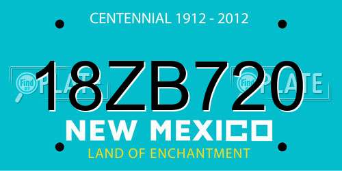 18ZB720 New Mexico License Plate