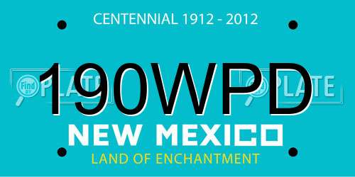 190WPD New Mexico License Plate