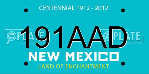 191AAD New Mexico License Plate