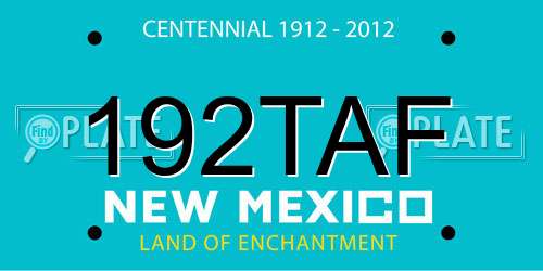 192TAF New Mexico License Plate
