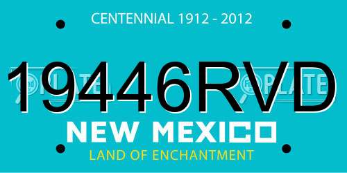 19446RVD New Mexico License Plate
