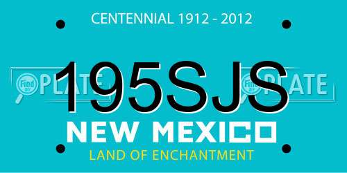 195SJS New Mexico License Plate