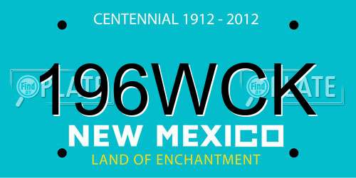 196WCK New Mexico License Plate