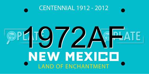 1972AF New Mexico License Plate
