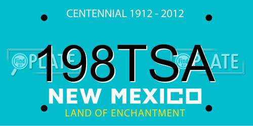 198TSA New Mexico License Plate
