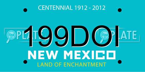 199DOI New Mexico License Plate