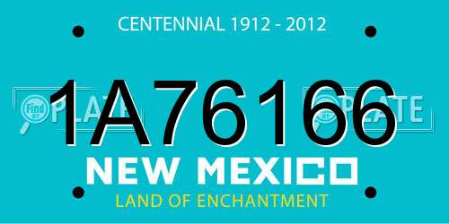 1A76166 New Mexico License Plate