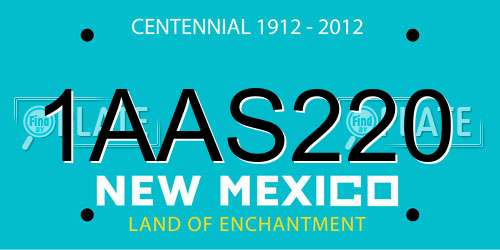 1AAS220 New Mexico License Plate