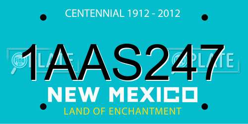 1AAS247 New Mexico License Plate