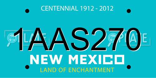 1AAS270 New Mexico License Plate
