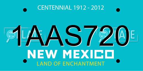 1AAS720 New Mexico License Plate