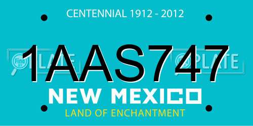 1AAS747 New Mexico License Plate